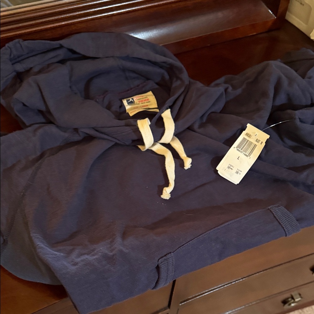 Blue Navy Hoodie with White Drawstrings Todd Snyder and Champion Size Large NWT